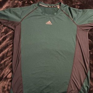 Adidas Sports workout Green Grey Shirt Medium 10/10